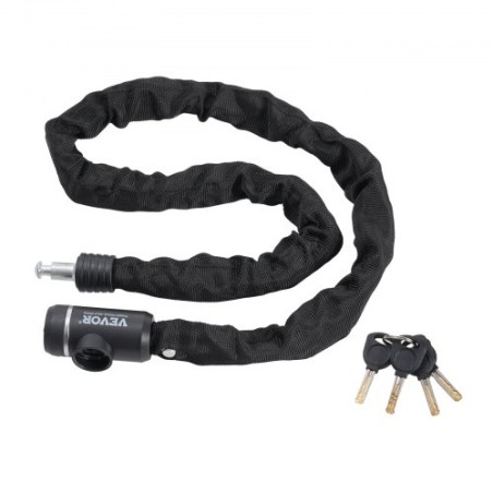 Bike Chain Lock 3.94 Ft Combination Bicycle Chain Lock with 3 Keys 10mm