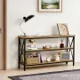 Narrow Console Sofa Table, 55.1 inches Behind Couch Table, 3-Tier Long Entryway Table and Skinny Hallway Table, Narrow Sofa Tabl