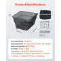 Rear Bike Basket, Wire Mesh Bicycle Basket with Cargo Net & Waterproof Cover, Durable Metal Bike Back Basket, Fits Most Rear Bik