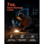 Flame-Resistant Welding Jacket - M Size, 7oz. FR Cotton Welding Jacket, Machine Washable Heat-Resistant Safety Jacket with Colla