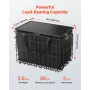Rear Bike Basket, Folding Wire Bicycle Basket with Cargo Net, Removable Liner Bag & Waterproof Cover, Quick Release Design Bike 
