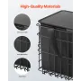 Rear Bike Basket, Folding Wire Bicycle Basket with Cargo Net, Removable Liner Bag & Waterproof Cover, Quick Release Design Bike 