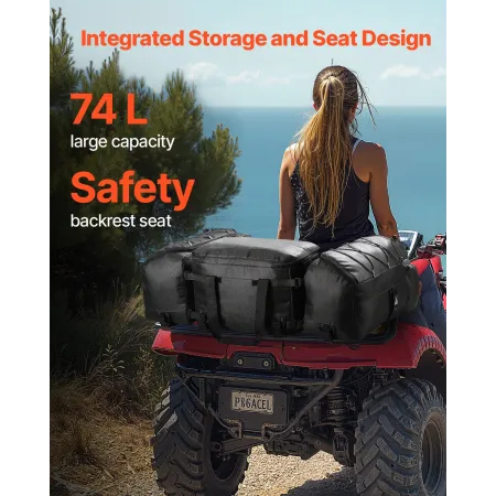 74L ATV bageste opbevaringspose 600d Oxford klud bageste