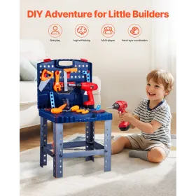 Kids Workbench 56 PCS -værktøjsbænk med realistiske værktøjer og elektrisk bor