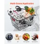 Rear Bike Basket, Metal Wire Bicycle Basket with Reflective Tail Light & Waterproof Cover, Durable Bike Back Basket, Fits to Mos