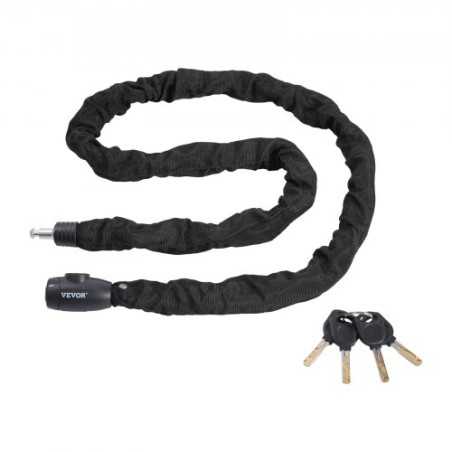 Bike Chain Lock 5.91 Ft Combination Bicycle Chain Lock with 4 Keys 10mm