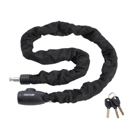 Bike Chain Lock 3.94 Ft Combination Bicycle Chain Lock with 4 Keys 8mm