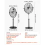 18 "Industriel piedestal-fan 3-trins 45,3 til 57,9 tommer højde