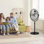 Industrial Pedestal Fan, 18 Inch Standing Fan with 45.3 to 57.9 Inches Adjustable Height, Floor Fans with 3 Adjustable Speeds, H