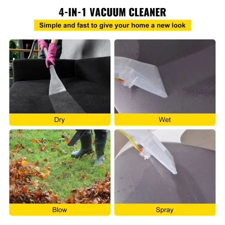 Wet Dry Vacuum Cleaner, 20.1 L 2 Peak HP, 4-in-1 Portable Shop Vacuum w/ Blow & Spray Function, Remote Control, HEPA & Sponge Fi