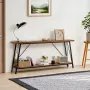 Narrow Console Sofa Table, 70.9 inches Behind Couch Table, 2-Tier Long Entryway Table and Skinny Hallway Table, Narrow Sofa Tabl
