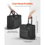 Rolling Laptop Bag 15.6 Inch(39.6cm) Wheeled Computer Bag for Women & Men Black