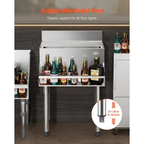 Corner Industrial Bar Cabinet, Wine Table for Liquor & Glasses, Sideboard Buffet Cabinet with Glass Holder, Freestanding