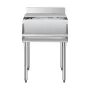 Commercial Ice Bin, 61.6 L Underbar Ice Bin, 24 x 24.2 x 37 in Stainless Steel Ice Chest with Sliding Lid, Bottle Holders, and A