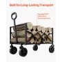 Collapsible Wagon Carts, 120L & 225LBS Folding Wagons with All-Terrain Wheels, Heavy Duty Outdoor Utility Cart with Adjustable H