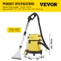 Vådt tørstøvsuger, 5,3 gallon 2 peak HP, 4-i-1 bærbar