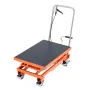 Hydraulic Lift Table, 500 lbs Capacity, 47.2" Lifting Height, Double Scissor Lift Table Cart with 4 Wheels and Non-slip Pad, Man