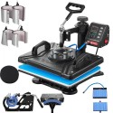Heat Press 12X15 Inch 10 In 1 Heat Press 1000W Heat Press Machine with 360Â°Rotation Swing Away Black 10 In 1 T-Shirt