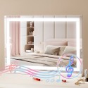Lighted Makeup Mirror 3 Color w/ Bluetooth USB Desktop Wall-mount 21.7in