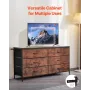 6 skuffe kommode skab kommode tv Stand med stålramme rustik brun