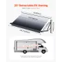 Motorized RV Awning Complete Kit, 20' Retractable Awning with Aluminum Alloy Frame, Outdoor Trailer Awning, Fit for Most RVs(Bla