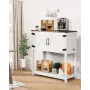 Coffee Bar Cabinet, 31.5 x 13.8 x 34.6 in Farmhouse Coffee Bar Cabinet with 3-Tier Storage, Coffee Bar Table with Magnet Doors, 