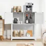 Coffee Bar Cabinet, 31.5 x 13.8 x 34.6 in Farmhouse Coffee Bar Cabinet with 3-Tier Storage, Coffee Bar Table with Magnet Doors, 