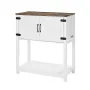 Coffee Bar Cabinet, 31.5 x 13.8 x 34.6 in Farmhouse Coffee Bar Cabinet with 3-Tier Storage, Coffee Bar Table with Magnet Doors, 
