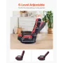 Swivel Floor Gaming Chair with Armrests, 360-Degree Rotating Floor Chair with 6 Adjustable Position Folding Backrest and Lumbar 