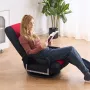 Swivel Floor Gaming Chair with Armrests, 360-Degree Rotating Floor Chair with 6 Adjustable Position Folding Backrest and Lumbar 