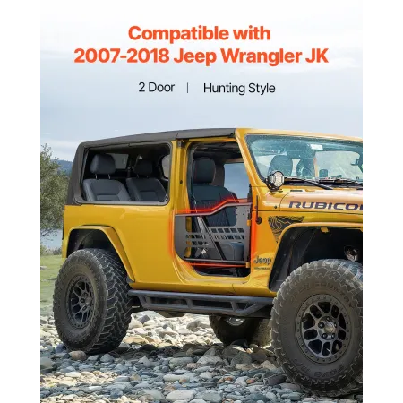 2-dørs Jeep Tube Doors Jeep Tubular Door til 2007-2018 Jeep