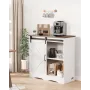 Kaffebarskab 3-lags kaffebarbord med stalddøre brun hvid