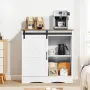 Kaffebarskab 3-lags kaffebarbord med stalddøre brun hvid