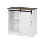 Coffee Bar Cabinet, 31.5 x 13.8 x 31.5 in Farmhouse Coffee Bar Cabinet with 3-Tier Storage, Coffee Bar Table with Barn Door, Far