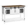 Coffee Bar Cabinet, 47.3 x 15.7 x 32.7 in Farmhouse Coffee Bar Cabinet with 4-Tier Storage, Coffee Bar Table with Barn Doors, Fa