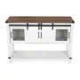 Coffee Bar Cabinet, 47.3 x 15.7 x 32.7 in Farmhouse Coffee Bar Cabinet with 4-Tier Storage, Coffee Bar Table with Barn Doors, Fa