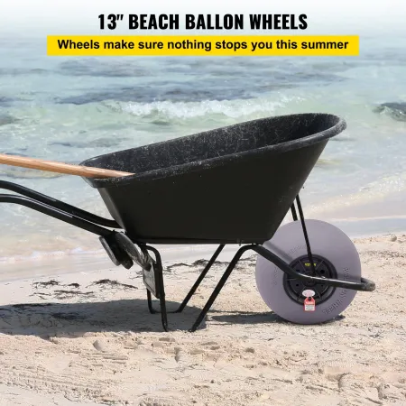 Beach Balloon Wheels, 33 cm Replacement Sand Tires, TPU Cart Tires for Kayak Dolly, Canoe Cart and Buggy w/ Free Air Pump, 2-Pac