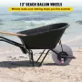 Beach Balloon Wheels, 33 cm Replacement Sand Tires, TPU Cart Tires for Kayak Dolly, Canoe Cart and Buggy w/ Free Air Pump, 2-Pac