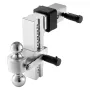 Adjustable Trailer Hitch, 8-Inch Drop Hitch, Tri-Ball Mount for 2.5-Inch Hitch Receiver, Trailer Ball Size 1-7/8", 2" & 2-5/16",
