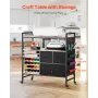 Rolling Craft Cart and Storage Table, Compatible with Cricut Machines, Crafting Table Organization Workstation, Craft Rolling St