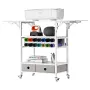 Rolling Craft Cart and Storage Table, Compatible with Cricut Machines, Collapsible Cricut Table with Foldable Sides, Craft Rolli