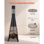 Chiminea, 20 Inch Outdoor Wood Burning Firepit, Conical Fireplace for BBQ & Warming, Outside Wooden Fire Pit with Grill Mesh, Ch