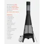20 I Chiminea Outdoor Wood Burning Firepit med Grill Mesh &