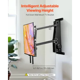 MotorizedÂ TVÂ WallÂ Mount, 32-65 in Electric Fireplace TV Wall Mount Black
