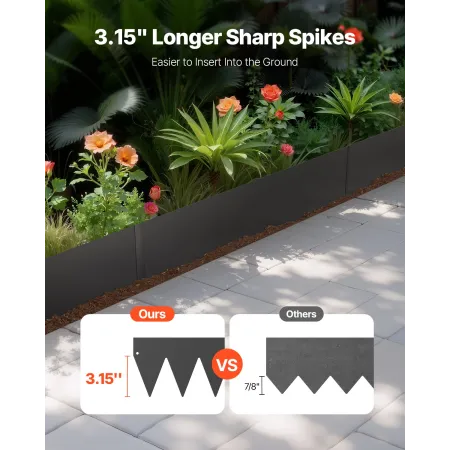 Steel Landscape Edging, 4 Packs 40 x 6 in Rust-Resistant Metal Landscape Edging, Bendable Garden Edging Border, Heavy Duty Lawn 