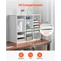 Literature Organizer, 24 Compartments Office Mailbox with Adjustable Shelves, Wooden Mailbox Sorter Medium Density Fiberboard Of