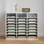 Literature Organizer, 24 Compartments Office Mailbox with Adjustable Shelves, Wooden Mailbox Sorter Medium Density Fiberboard Of