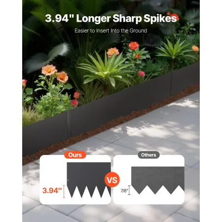 Steel Landscape Edging, 4 Packs 40 x 12 in Rust-Resistant Metal Landscape Edging, Bendable Garden Edging Border, Heavy Duty Lawn