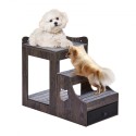 Pet Bunk Bed with Stairs Dog/Cat Window Perch with Storage Indoor Gray