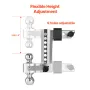 Justerbar trailer Hitch 2 "Modtager 8" Drop Tri-Ball Hitch